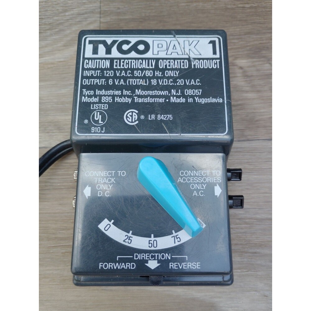 Tyco Pak 1 Model 895 - HO Train 120V Transformer - TESTED-working